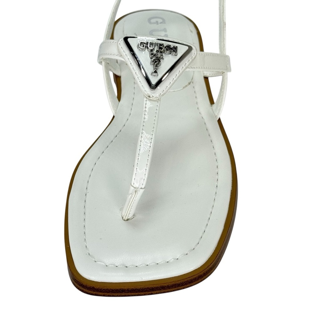 Guess Los Angeles Rainey White Patent Leather Womens Thong Sandals Size 6.5M - Picture 7 of 11
